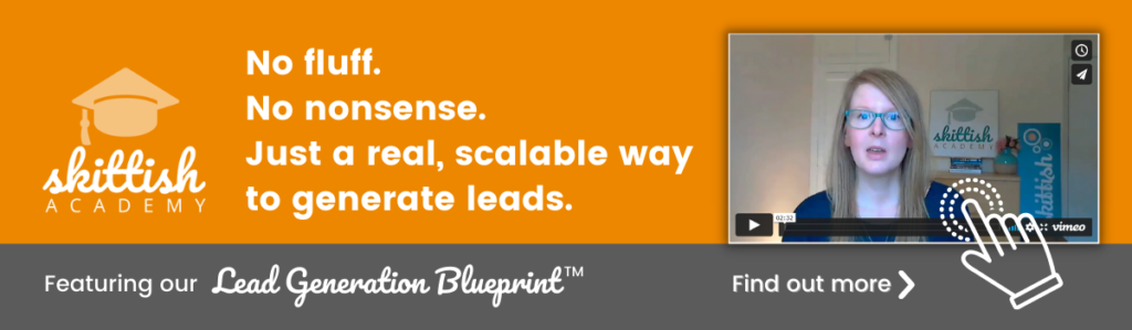 No fluff. No nonsense, Just a real, scalable way to generate leads for your business with the Skittish Academy