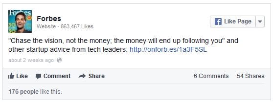 Facebook Embedded link in post