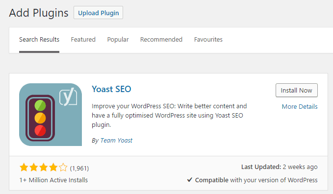 Install Yoast SEO plgin
