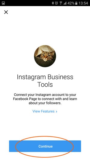 Changing instagram profile to business profile