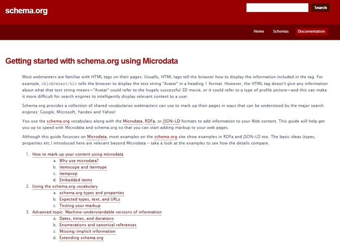 Schema.org website