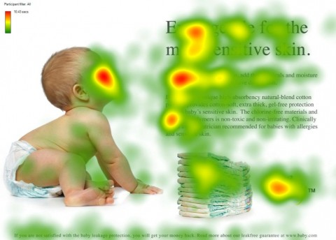 Directional cue taken from baby's face