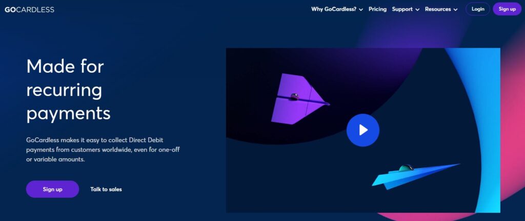 GoCardless landing page