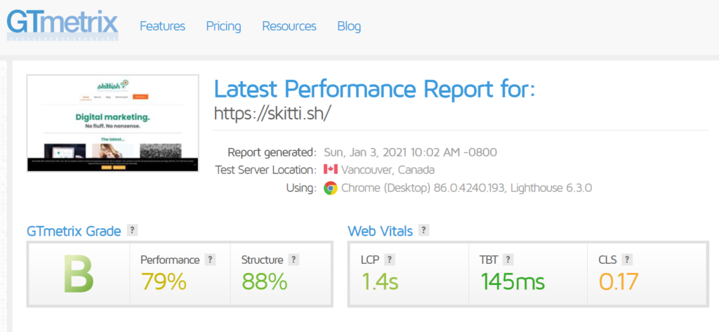 Using GTMetrix for Page Speed Optimisation
