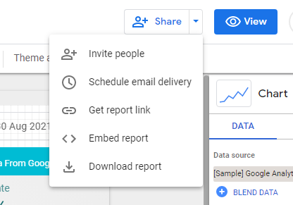 Share Reports in Data Studio