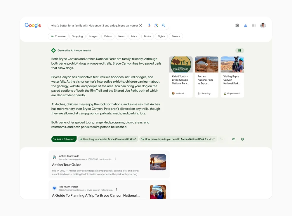 SGE in Google Search Results